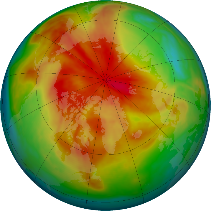 Arctic ozone map for 13 March 2008